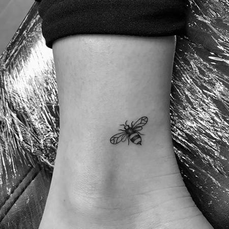 Ankle Bee Tattoo 2