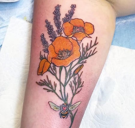 Bee Daffodil Tattoo 2