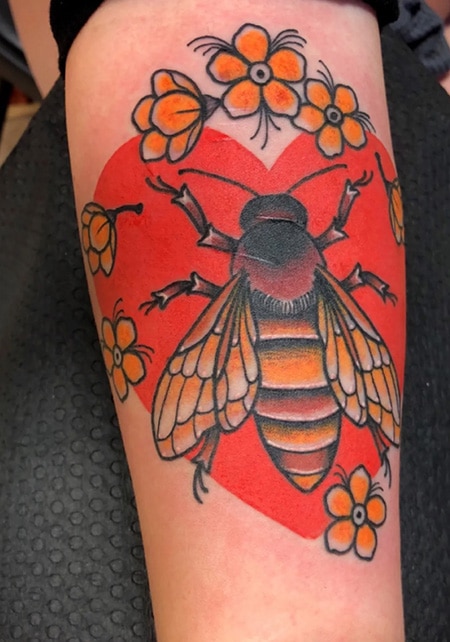 Bee Heart Tattoo