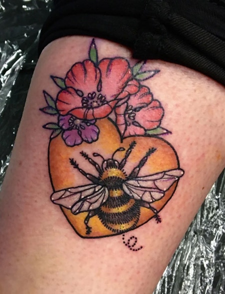 Bee Heart Tattoo 3