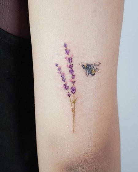 Bee Lavender Tattoo 2