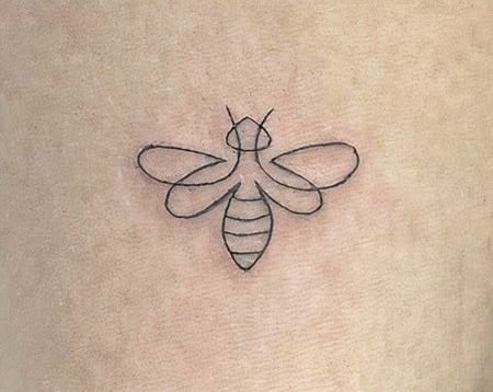 Bee Line Art Tattoo 2