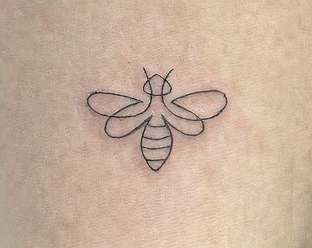 Bee Line Art Tattoo 2