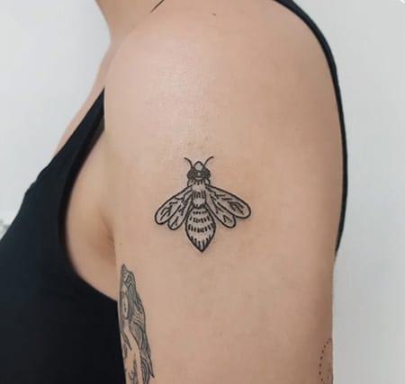 Bee Shoulder Tattoo