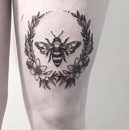 Bee Wreath Tattoo