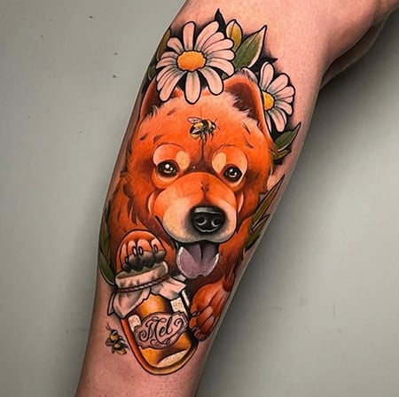 Bee And Bear Tattoo