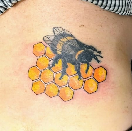 Bee And Honeycomb Tattoo 2