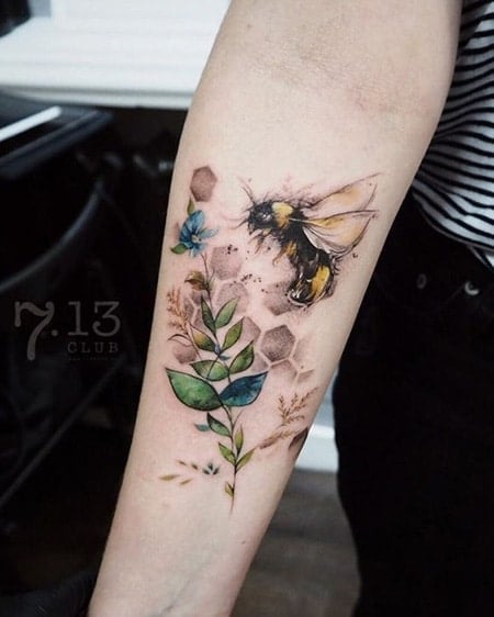 Bee Forearm Tattoo