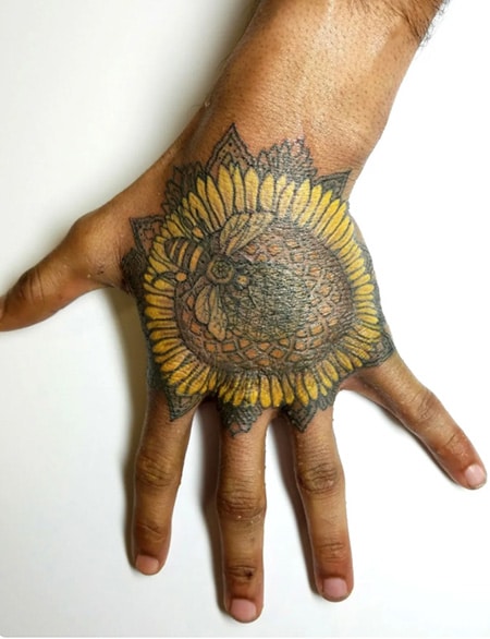 Bee Hand Tattoo