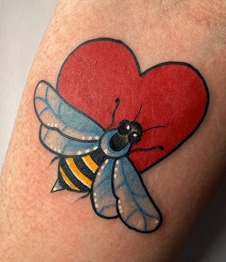 Bee Heart Tattoo 2