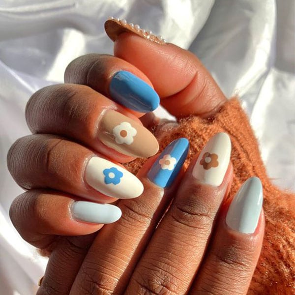 Blue And Brown Nails 1