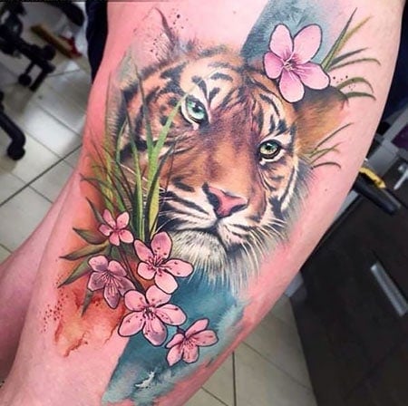 Colorful Tiger Tattoo