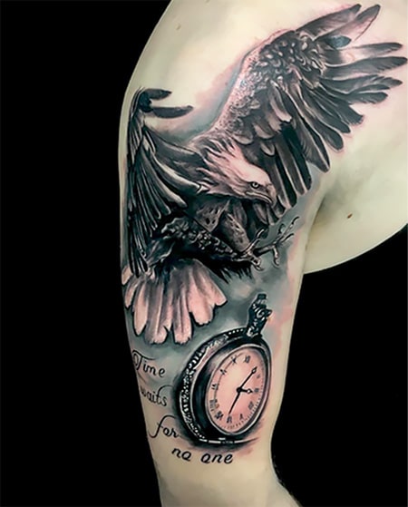 Eagle Clock Tattoo