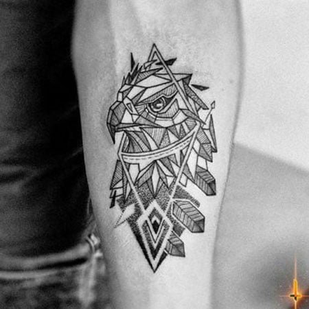 Afbeeldingsresultaat voor blackwork geometric eagle tattoo  Geometric  tattoo Geometric shape tattoo Tattoo designs men