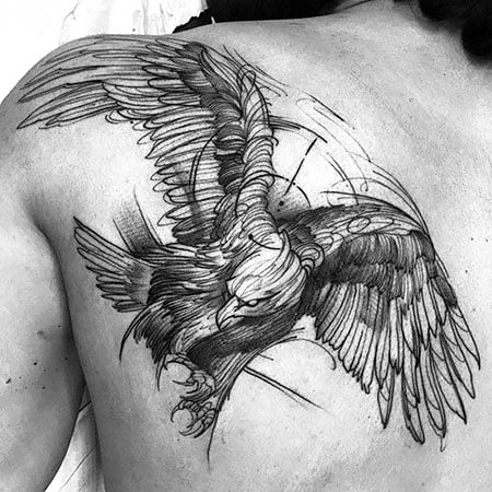 Eagle Outline Tattoo