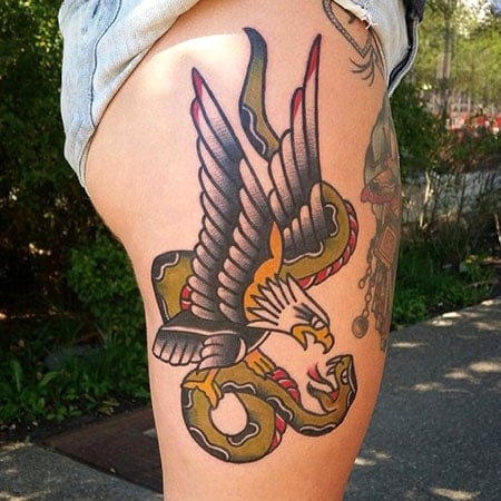 Eagle Thigh Tattoo 2