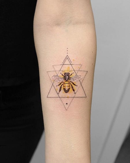 Geometric Bee Tattoo 3