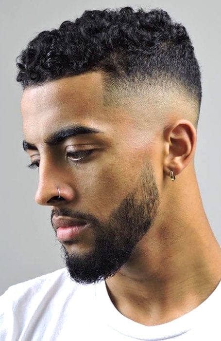Mid Bald Fade With Tight Curls