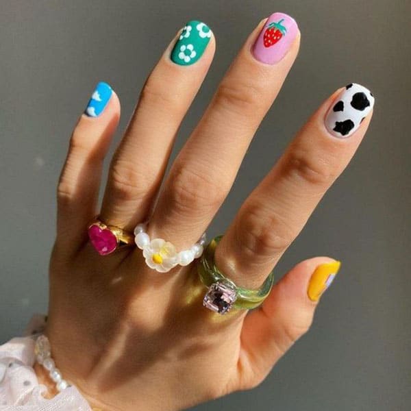 Mix And Match Pattern Nails