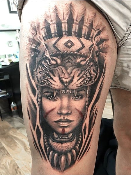 Native American Tiger Tattoo 2