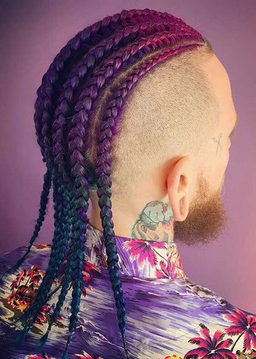 Purple And Fuchsia Cornrows