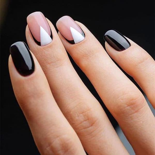 Short Monochrome Square Nails