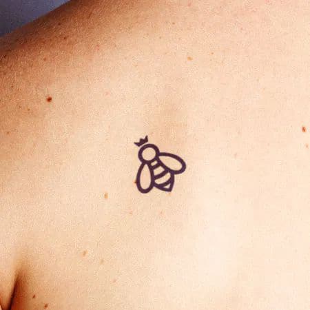 Cute Color Bumble Bee Dotted Line Heart Temporary Tattoo - Etsy