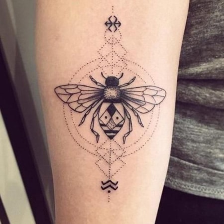 Stiick And Poke Bee Tattoo