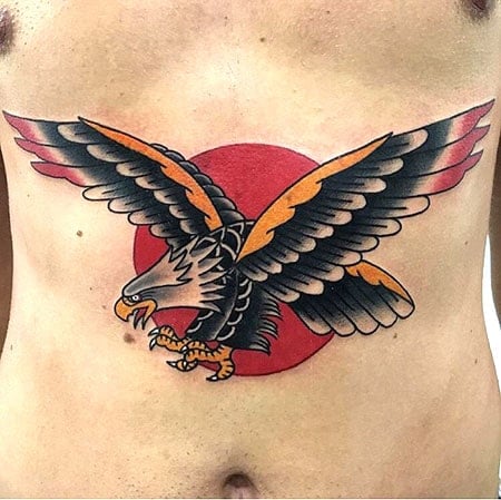 Stomache Eagle Tattoo
