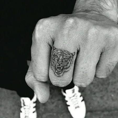 Tiger Finger Tattoo