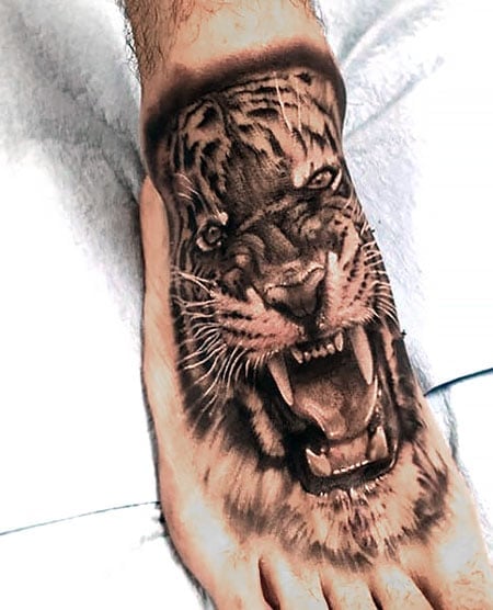 Tiger Foot Tattoo