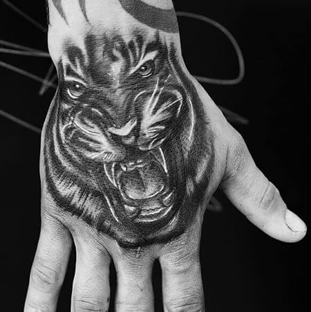 Tiger Hand Tattoo 2