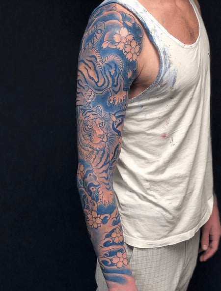 japanese tiger tattoo sleeve