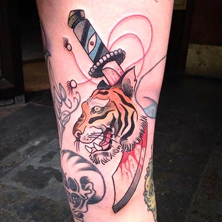 Tiger And Dagger Tattoo 2