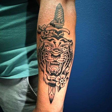 Tiger And Dagger Tattoo