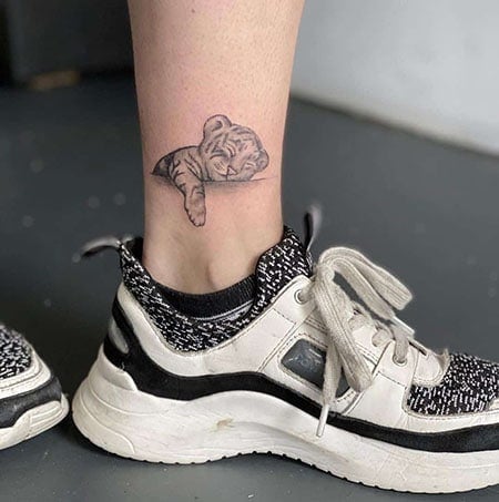 Tiger Ankle Tattoo