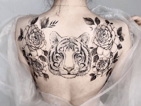 NeoTraditional Tiger tattoo women at theYoucom