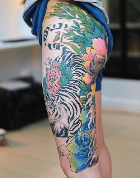 Tiger Leg Tattoo 2
