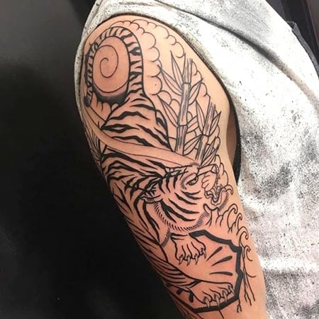 Tiger Line Art Tattoo