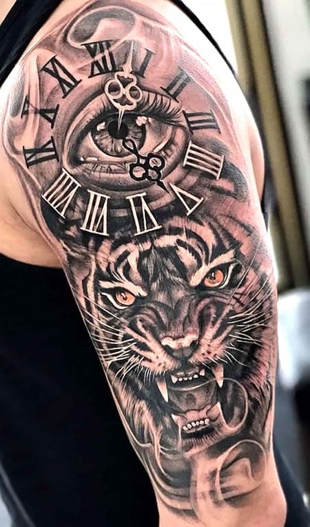 Tiger Roman Numeral Tattoo 2