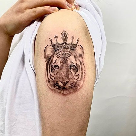 Tiger With Crown Tattoo 3