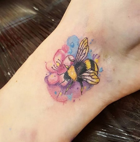Watercolor Bee Tattoo 2