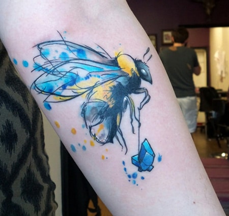 Watercolor Bee Tattoo