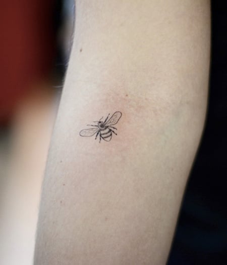 Minimalist Bee Tattoo 2