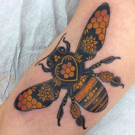 bee in Old School Traditional Tattoos  Search in 13M Tattoos Now   Tattoodo