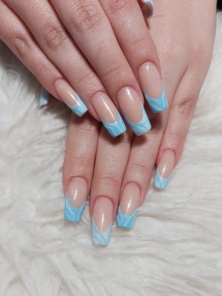 Baby Blue French Tip Nails
