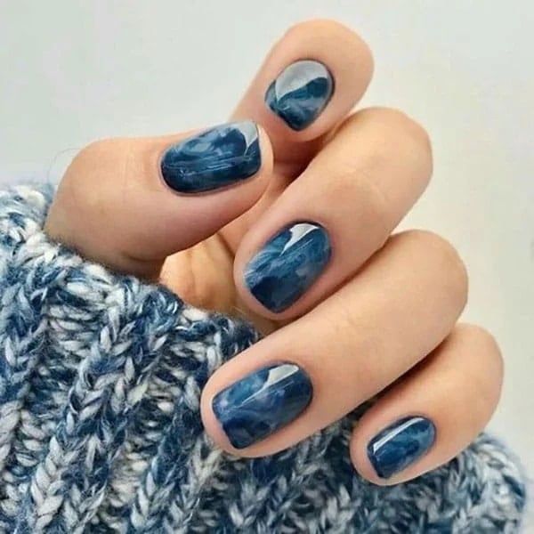 Blue Marble Nails (1)