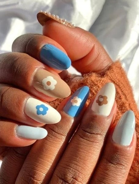 Blue And Brown Nails