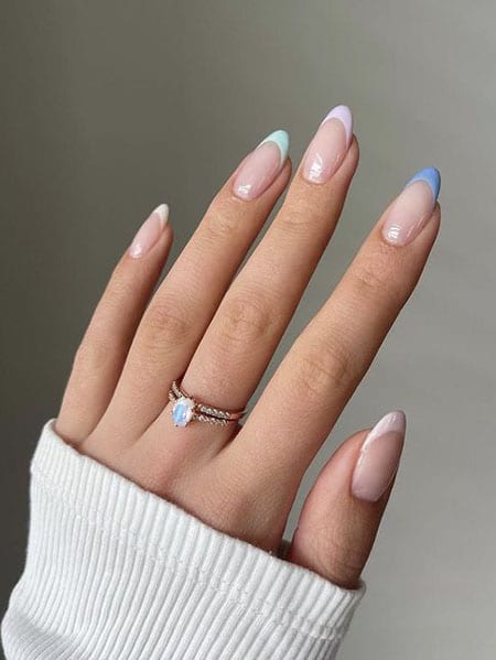 French Tip Almond Nails