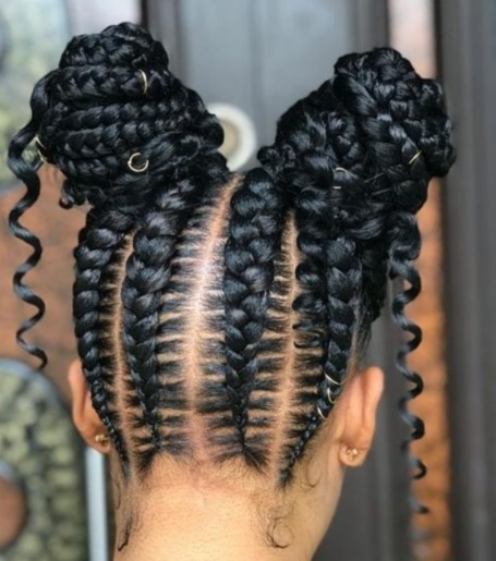 Goddess Braids Space Buns